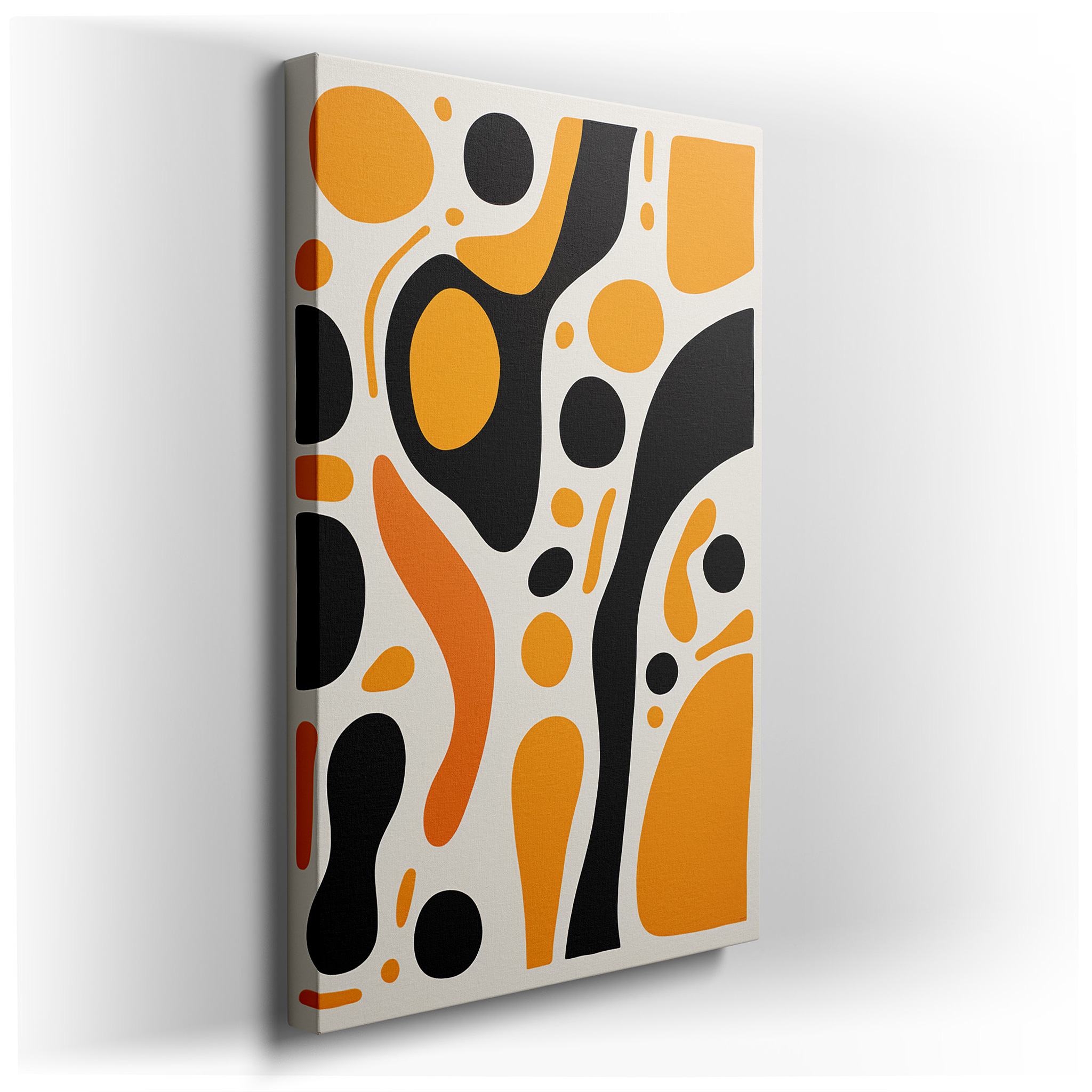Black and Orange Vibrant Dance, Abstract Expression Large Wall Art, Canvas Wall Art, Wall Decor for Office and Bedroom