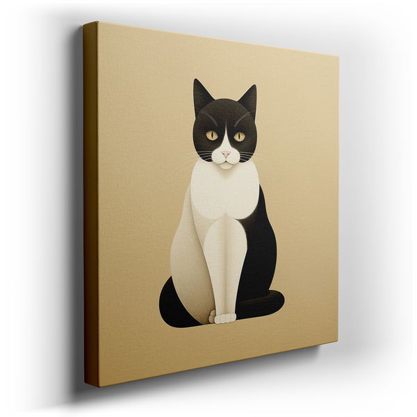 Black and White Elegance - Stylized Cat Wall Art