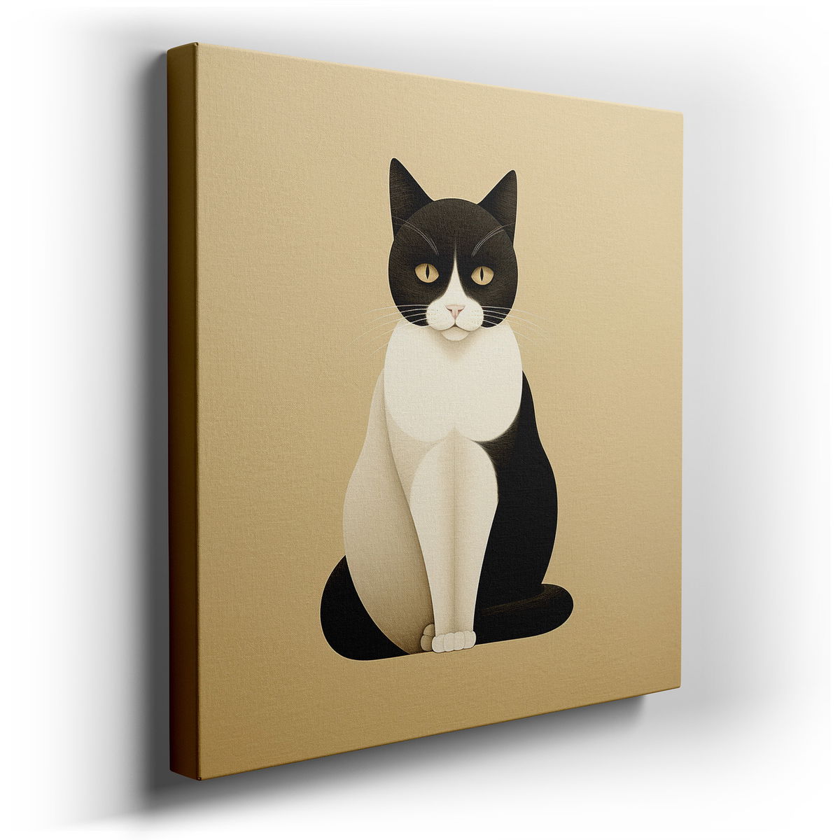 Black and White Elegance - Stylized Cat Wall Art