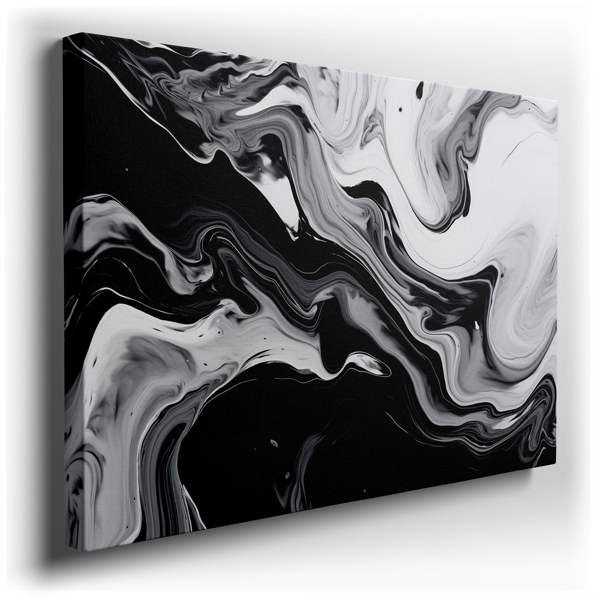 Black and White Large Wall Art: A Dance of Chaos and Harmony, Perfect for Office, Bedroom, and Living Room Decor