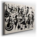 Black and White Vibrant Symphony Canvas Art for Elegant Spaces