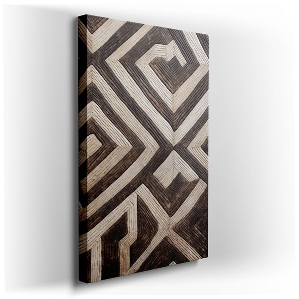 Textured Wood Wall Art - Contemporary Geometric Canvas Print