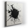 Bold Black Ink Splash Abstract Wall Art