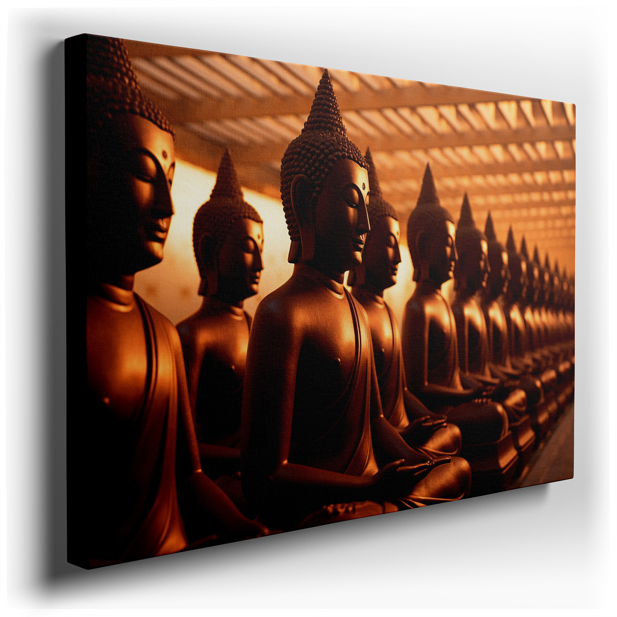 Buddha Statues Wall Art: Serene and Wise, Perfect for Office or Bedroom Decor, Large Canvas Prints wrapped canvas -