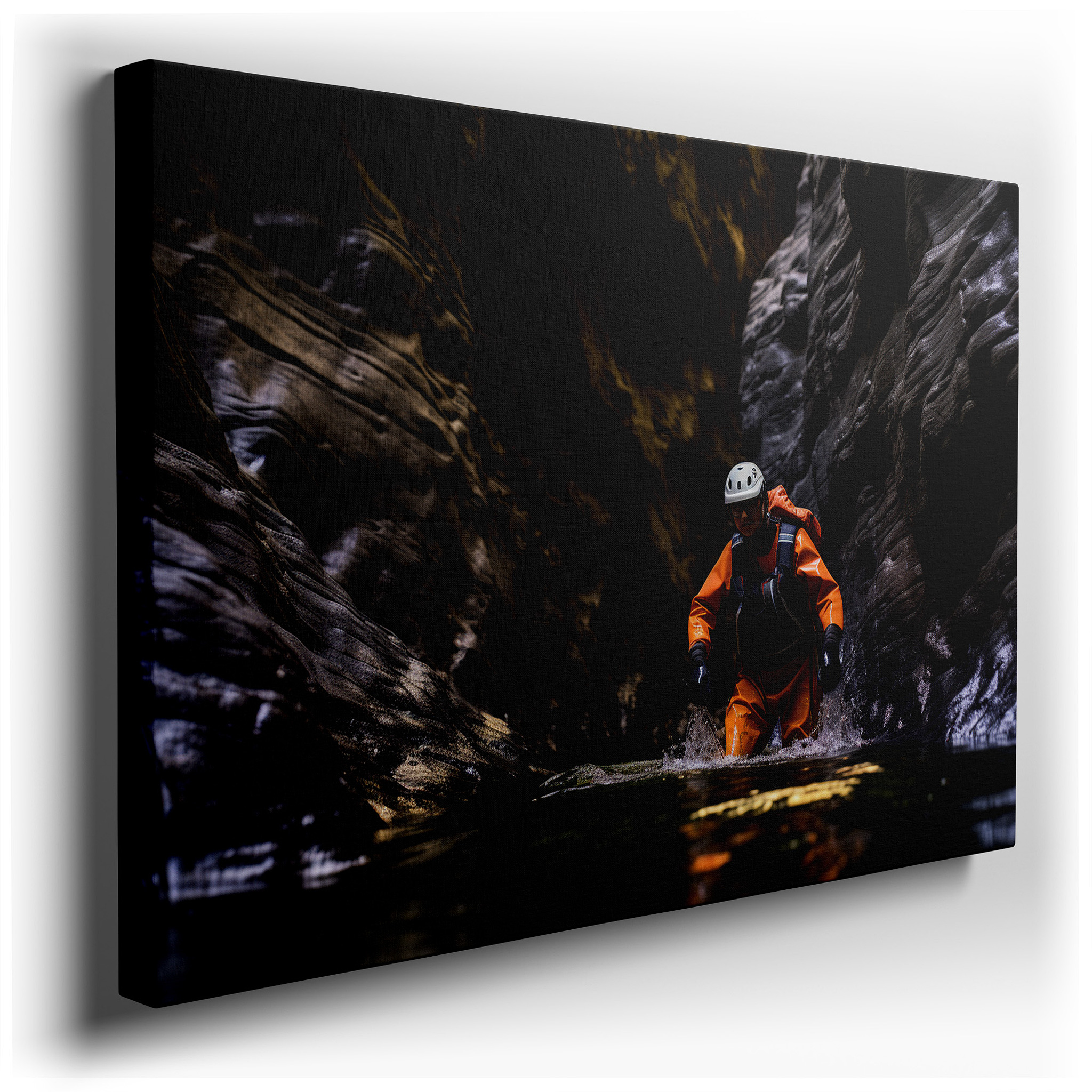 Canyon Kayaking Adventure - Stunning Resilience and Adventure Themed Large Wall Art, Canvas Decor for Office and