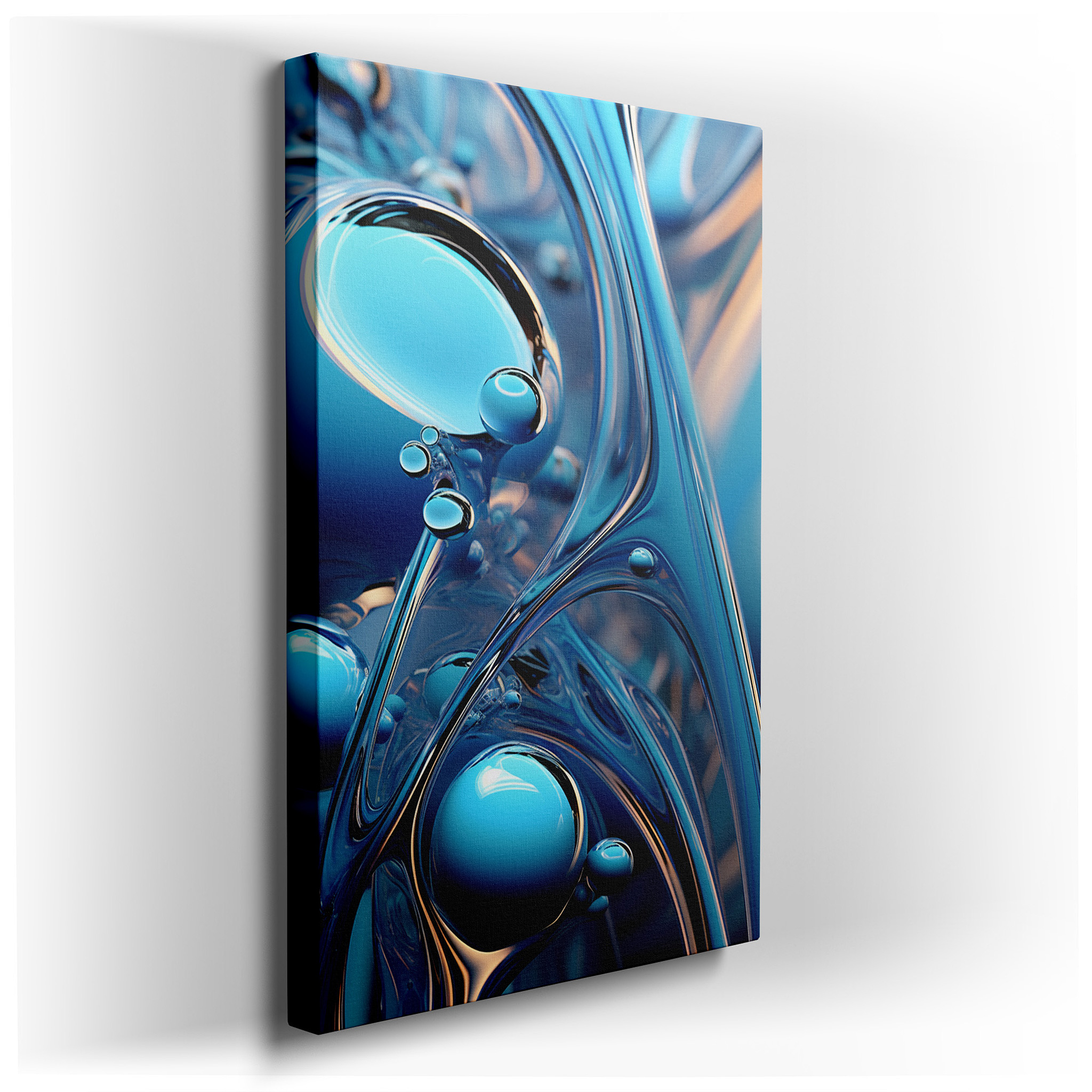 Captivating Blue Fluid Movement, A Ballet of Depth and Light, Oversized Wall Art, Canvas Wall Art, Wall Decor, Office