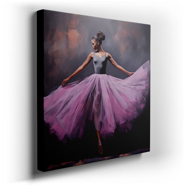 Captivating Dancer in Pink Tulle Canvas Art for Elegant Decor