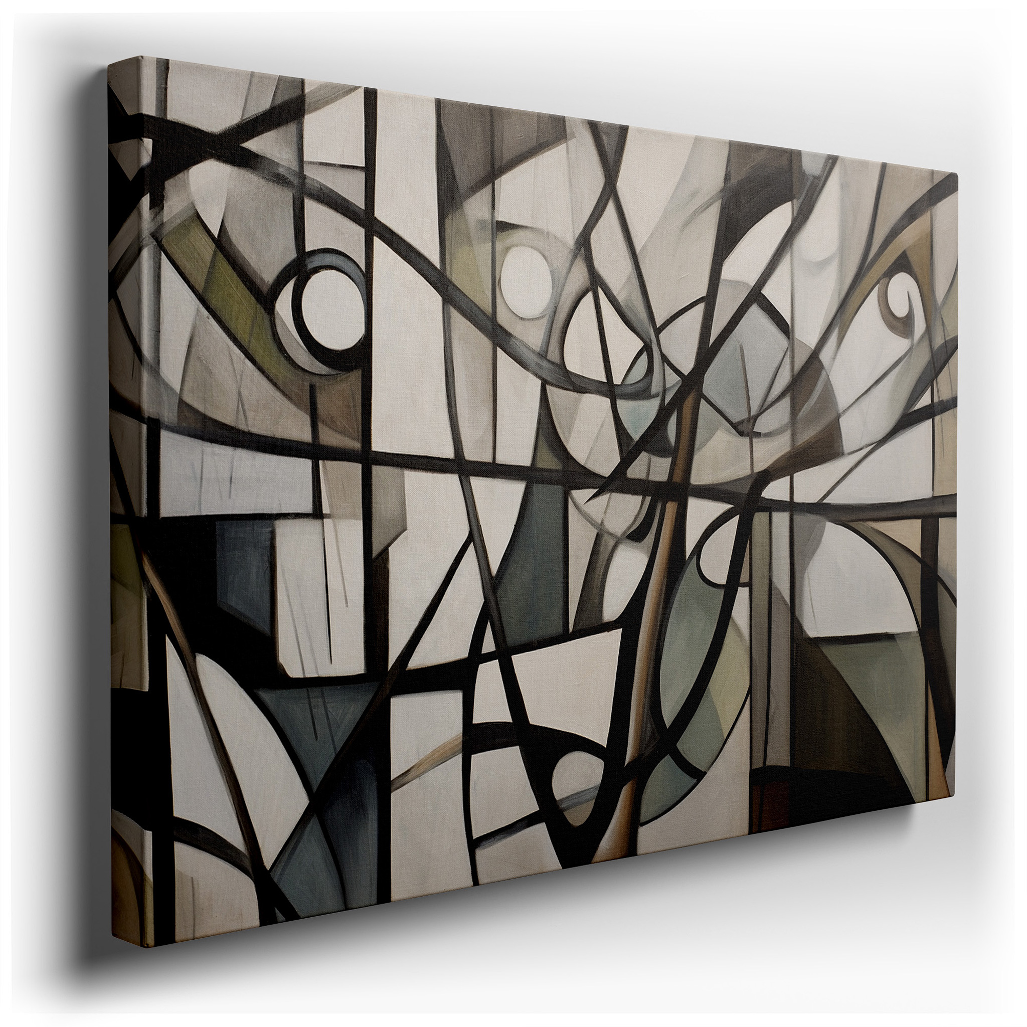 Captivating Monochrome Geometric Patterns Large Wall Art, Canvas Wall Art, Wall Decor for Office, Bedroom, and Living