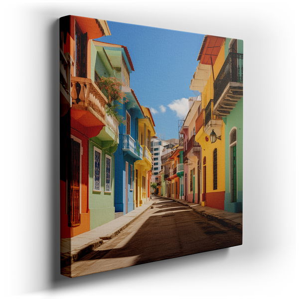 Cartagena Vibrance - Colorful Urban Canvas Wall Art