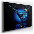 Celebrating Cocktail Culture - Vibrant Blue Martini Canvas Wall Art