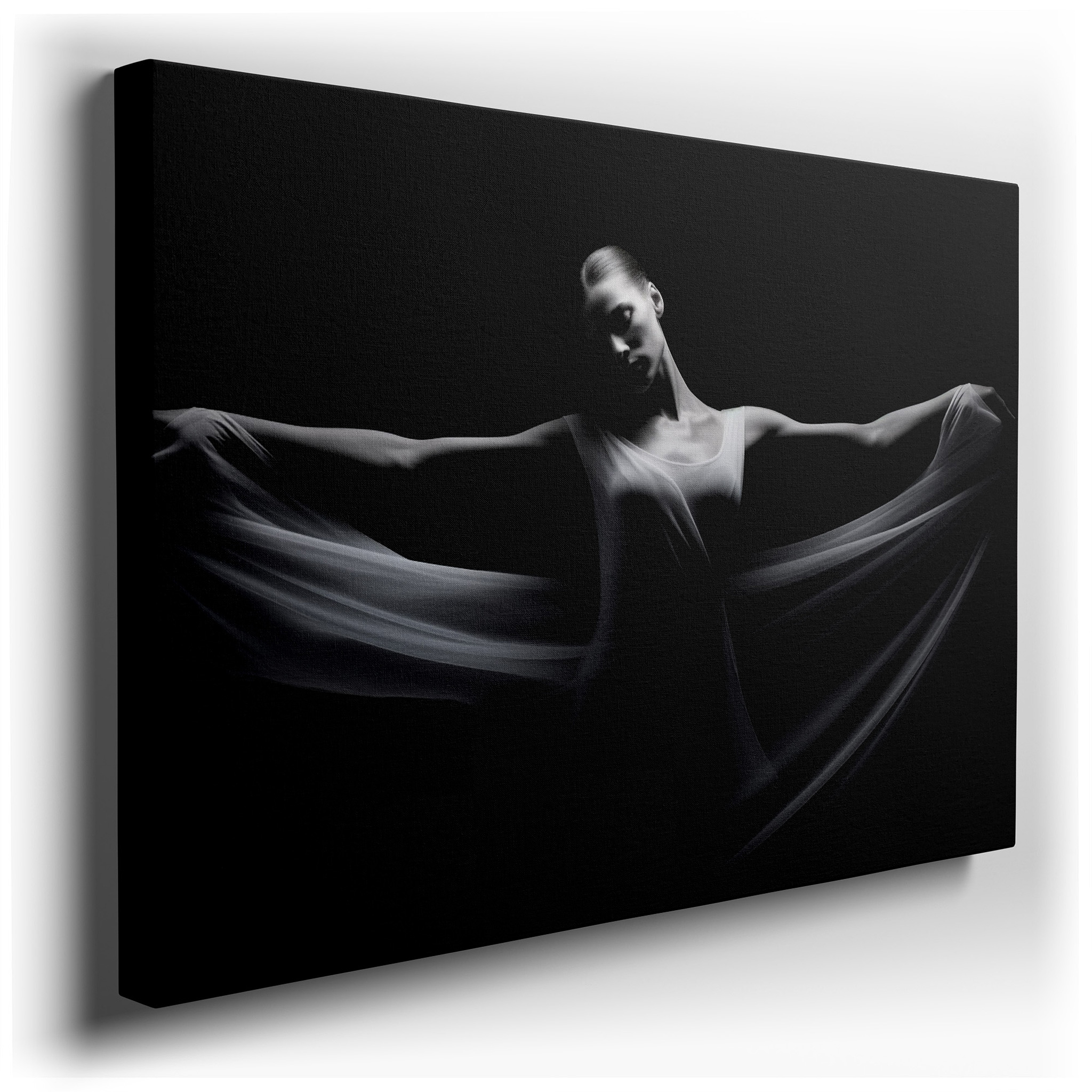 Celestial Dancer in Motion: A Symphony of Light and Shadow - Large Canvas Wall Art for Office and Bedroom Decor wrapped