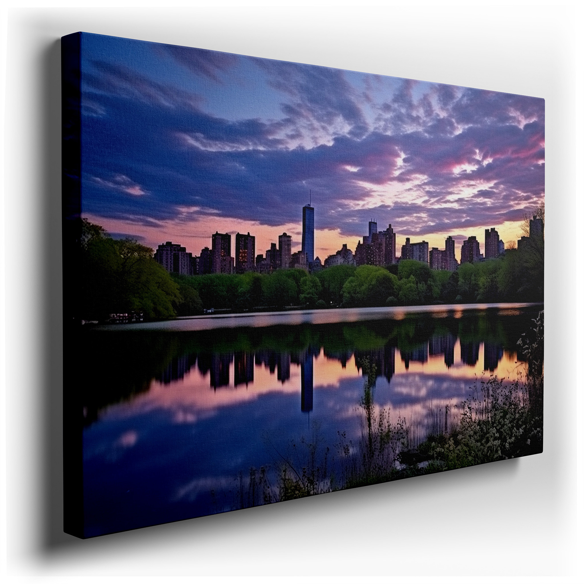 Central Park Dusk - A Tranquil Fusion of Natural and City Grace Large Wall Art, Canvas Wall Art, Wall Decor, Office