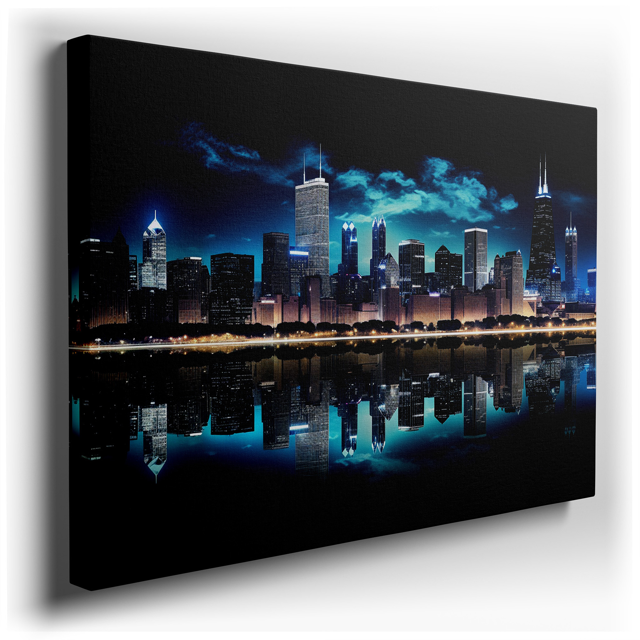 Chicago Skyline Wall Art: Urban Elegance and Architectural Beauty, Large Canvas for Office or Bedroom Decor wrapped