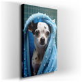 Chihuahua in a Blue Towel - Cozy Canvas Wall Art