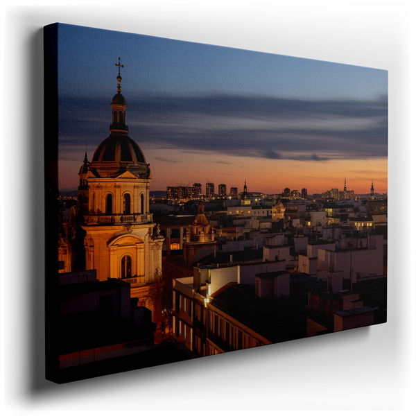 City Skyline at Sunset: Heritage Meets Modernity - Canvas Wall Art