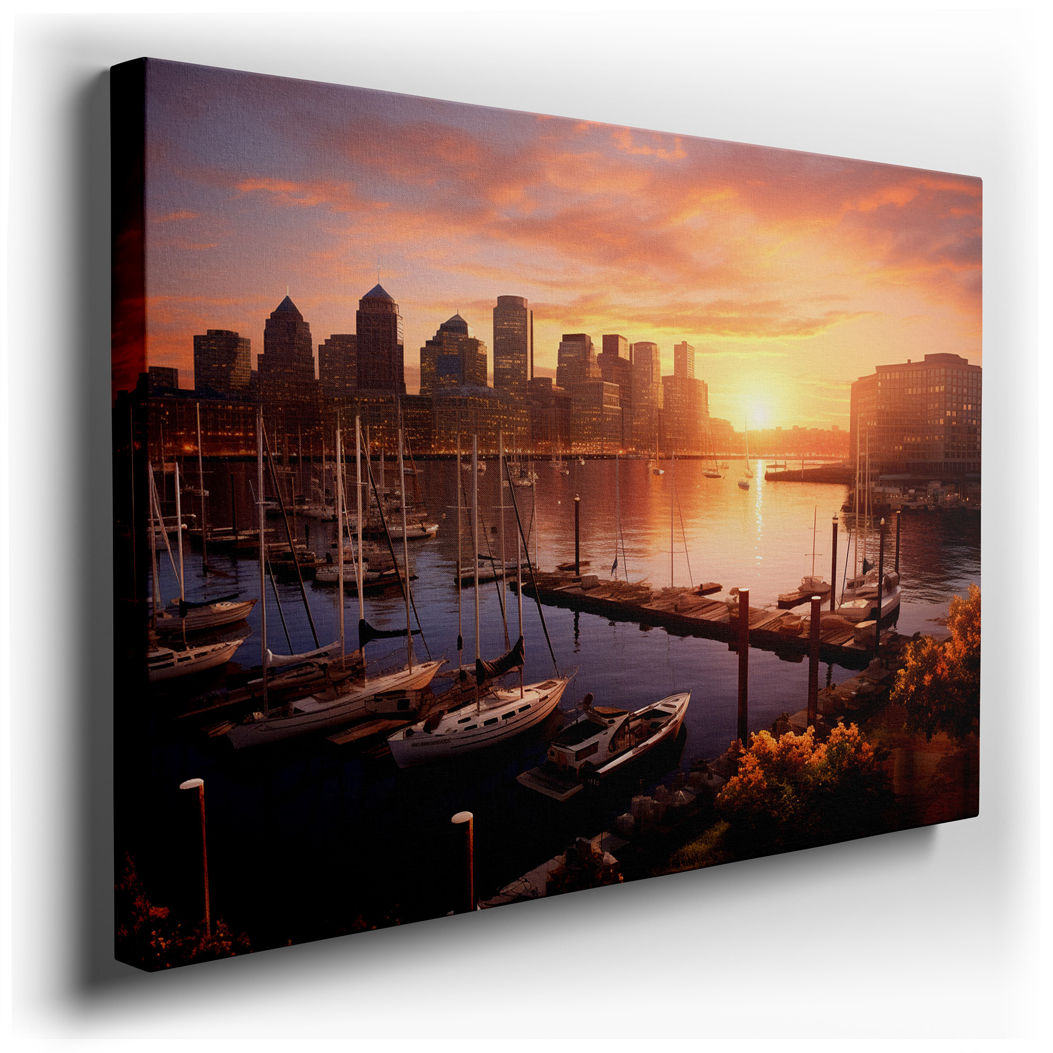 City Sunrise - A Fusion of Modern and Traditional Architectures, Large Canvas Wall Art for Office Decor wrapped canvas