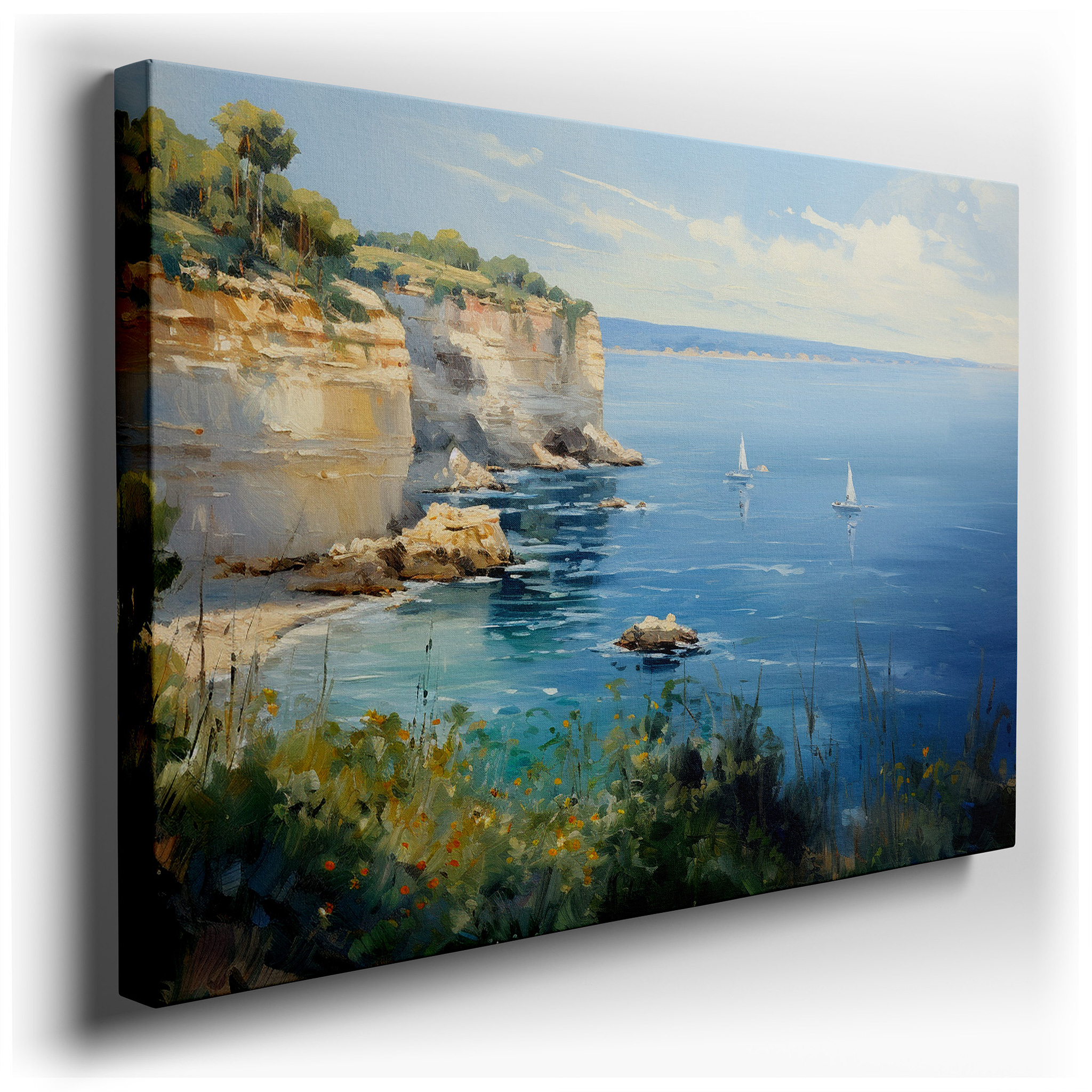 Coastal Calm and Exciting Sailing Adventures Surrounded by Natural Splendor: Large Wall Art, Canvas Wall Art, Wall