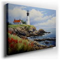 Coastal Lighthouse on Rugged Cliff - Tranquil Canvas Art