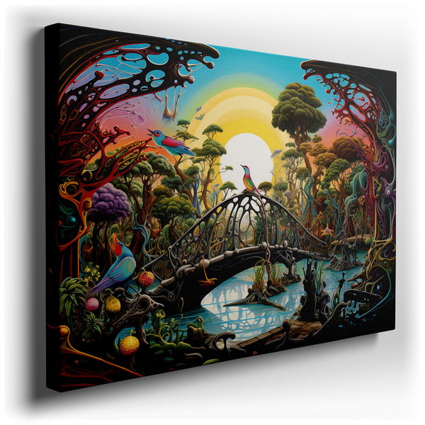 Colorful Abstract Forest Scene Wall Art