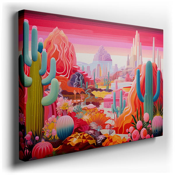 Colorful Desert Scene - Abstract Canvas Wall Art