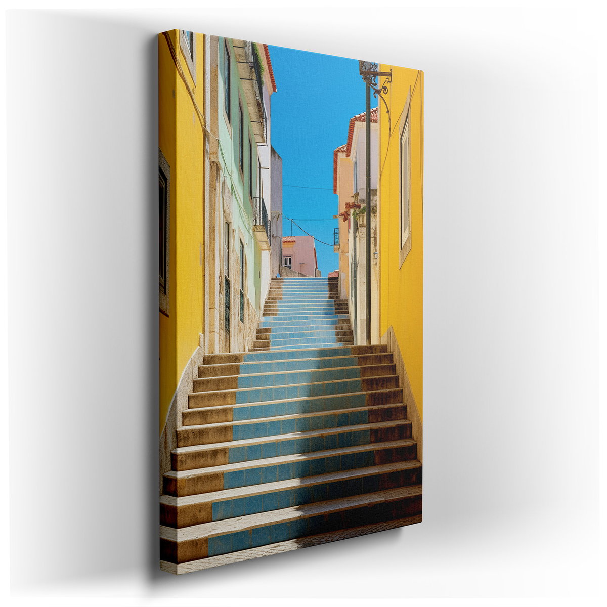 Colorful Stairway in a European Alley Wall Art