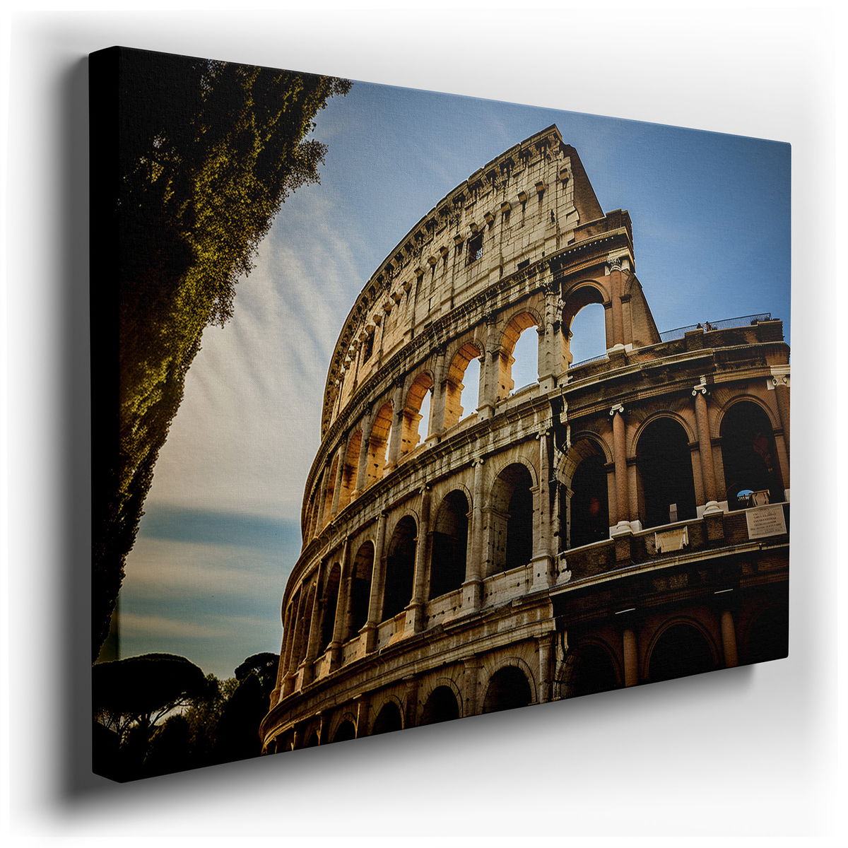 Colosseum Daytime Splendor - Blue & Green Canvas Wall Art