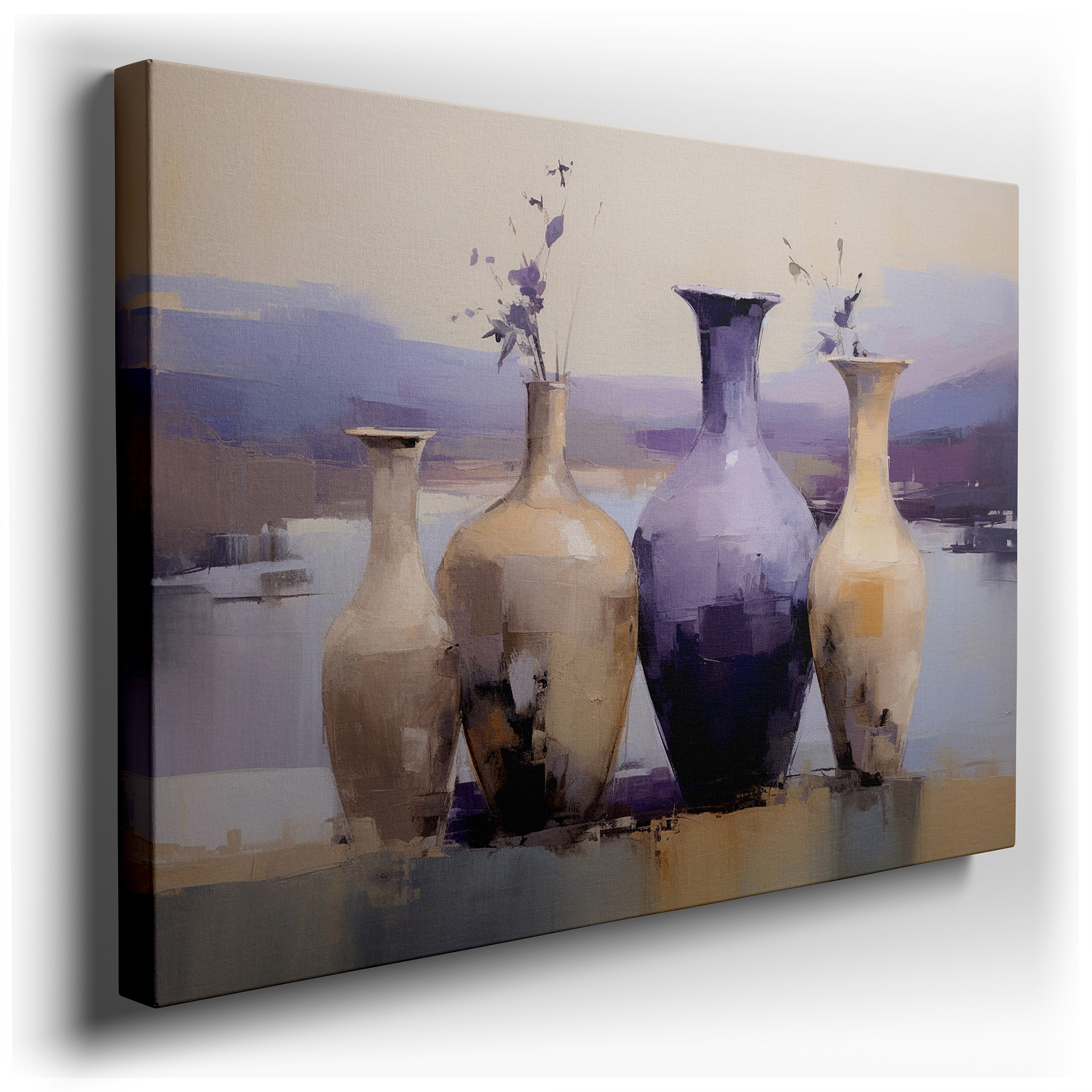 Contemporary Vases by Calm Waters: A Vibrant Mix of Vivid Hues and Peaceful Imagery - Oversized Wall Art, Canvas