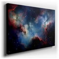 Cosmic Cloudscape - Abstract Blue and Pink Canvas Wall Art