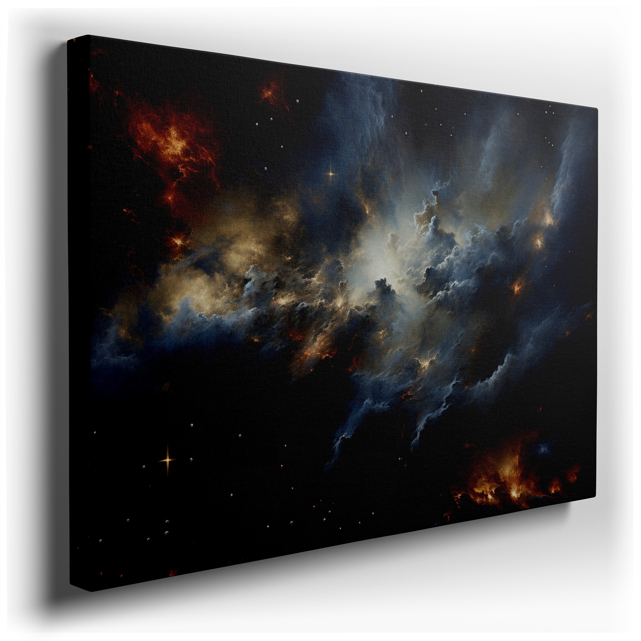 Cosmic Nebula Wall Art: A Fiery Journey into Celestial Birth - Large Canvas Art for Home and Office Decor wrapped
