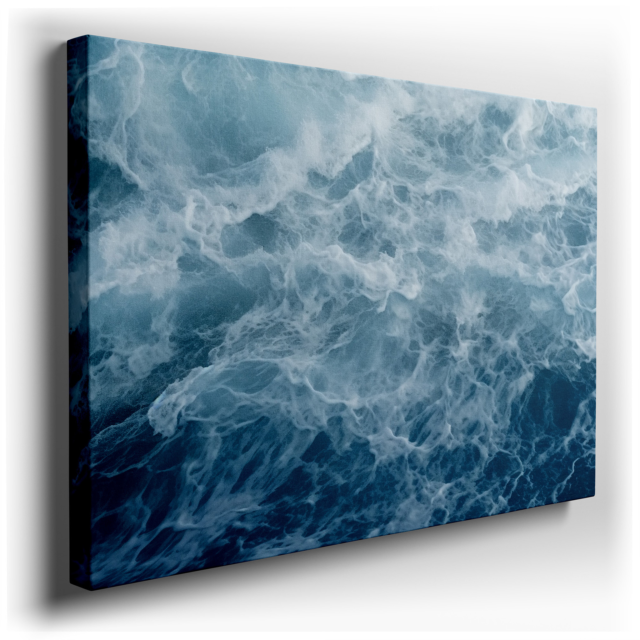 Crashing Waves - A Striking Display of Nature's Force and Calm in Blue, Large Canvas Wall Art for Home and Office Decor