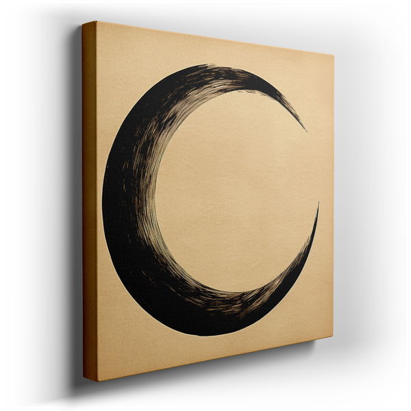 Crescent Moon - Bold Black Canvas Wall Art