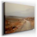 Desert Journey: Solitude and Adventure - Beige Modern Canvas Wall Art