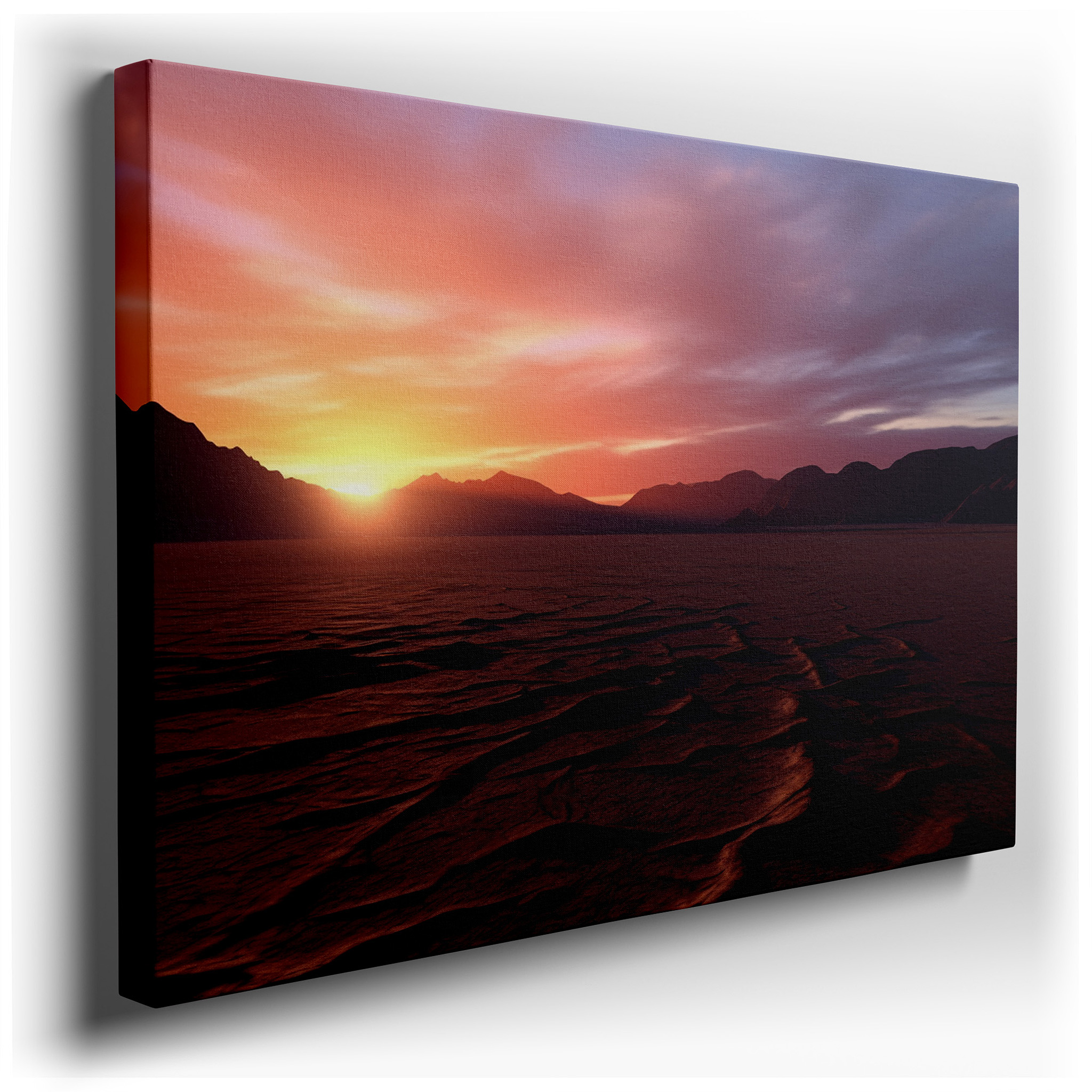 Desert Sunset - Tranquil Scenery Bathed in Nature's Golden Light, Large Canvas Wall Art for Home and Office Decor