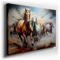 Desert Sunset with Galloping Horses - Large Canvas Art