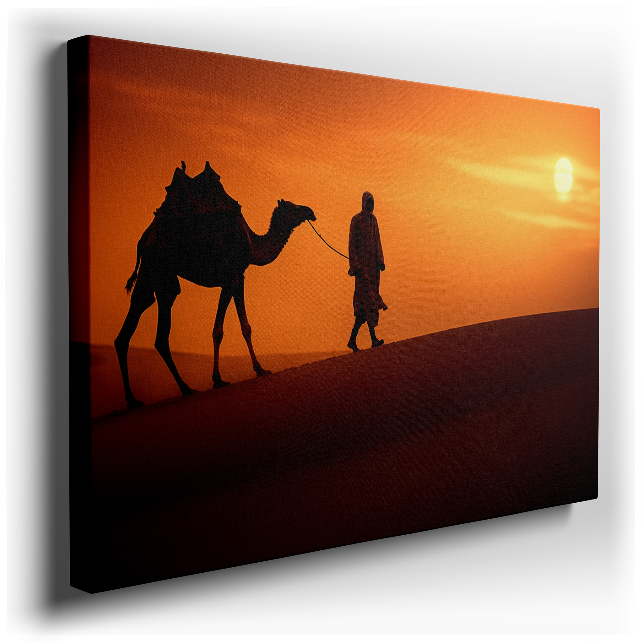 Desert Voyage at Dusk: A Story of Persistence and Splendor in Nature - Large Wall Art, Canvas, Home and Office Decor