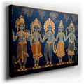 Divine Figures and Celestial Myths - Rich Blue Canvas Wall Art