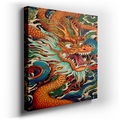 Dragon Amidst Dynamic Waves - Vivid Canvas Wall Art