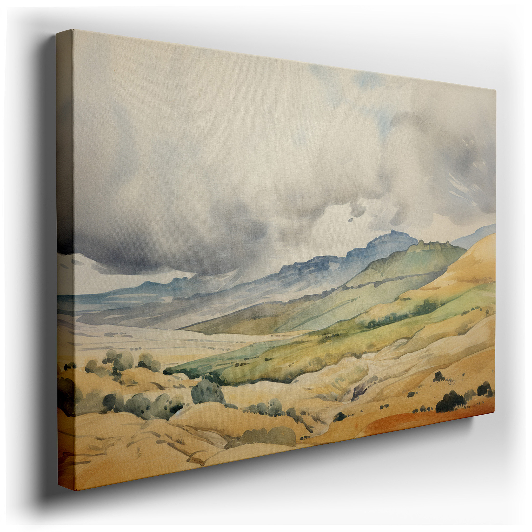 Dramatic Mountains Beneath a Brooding Sky - Gateway to Nature's Majestic Moods Large Wall Art, Canvas Wall Art, Wall