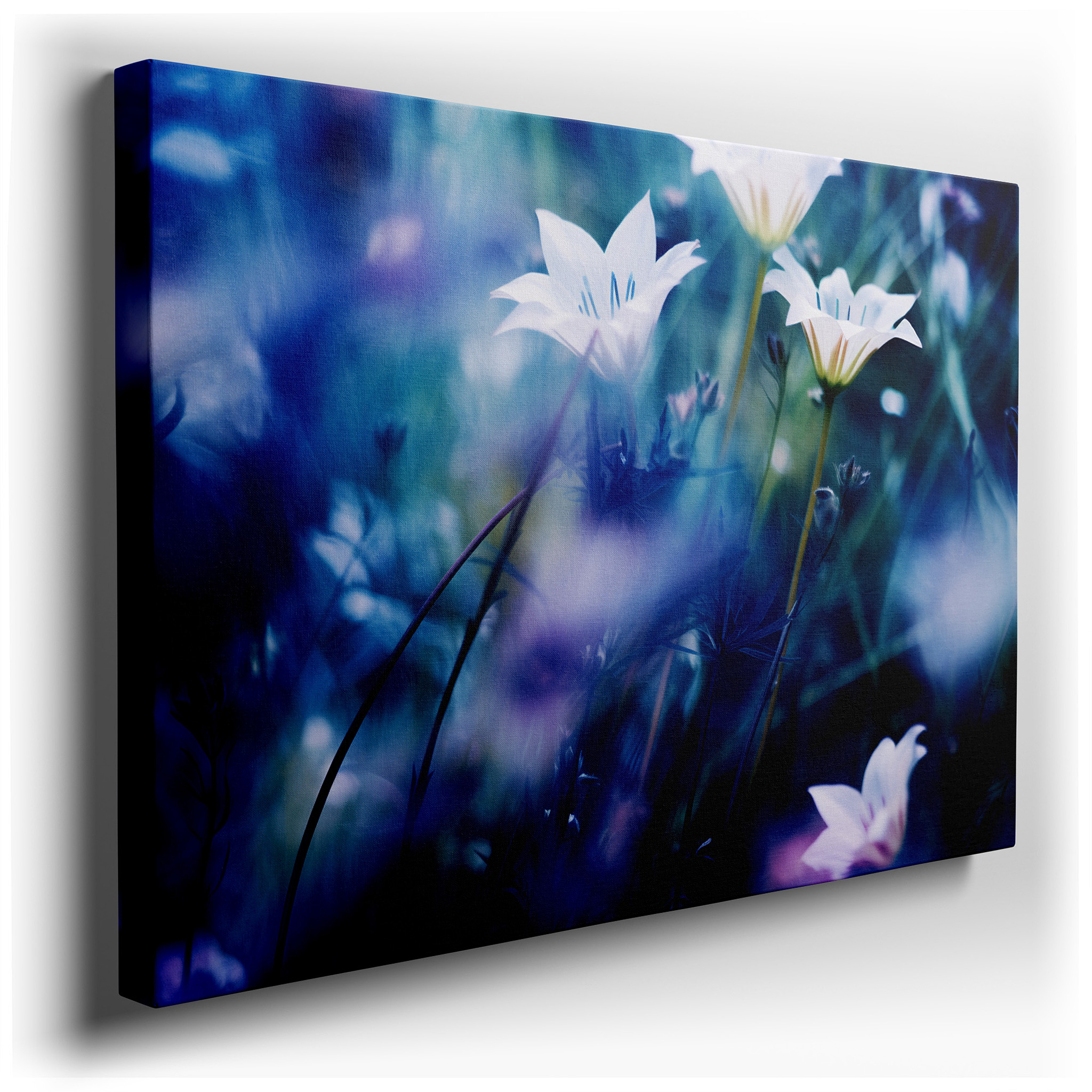 Dreamlike Ethereal Garden with Enchanted White Flowers Large Wall Art, Canvas Wall Art, Wall Decor for Office, Bedroom,