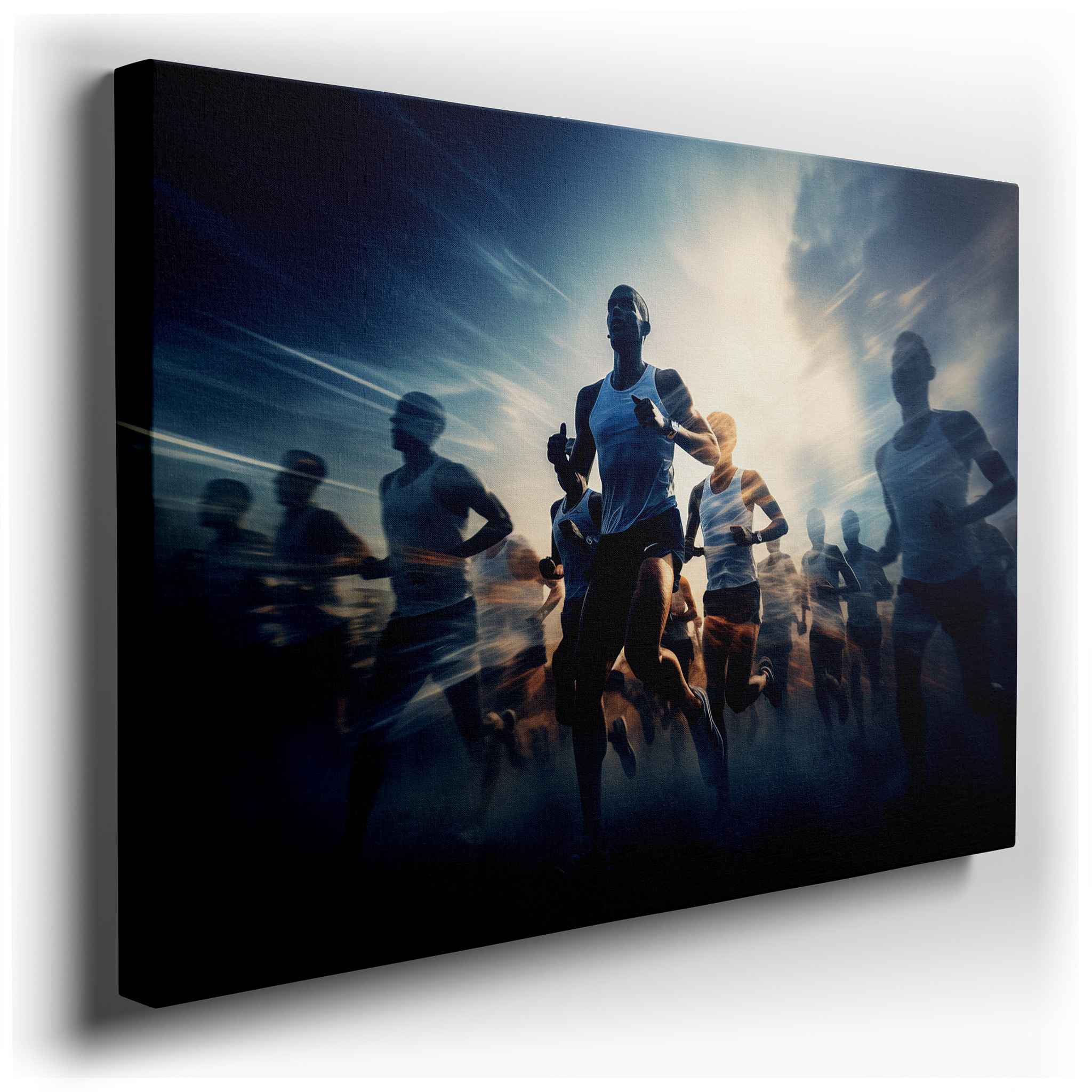 Dynamic Athleticism in Motion: Celebrating Speed and Team Spirit - Large Canvas Wall Art for Office Decor wrapped