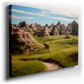 Dynamic Badlands Landscape - Earthy Tones Canvas Wall Art