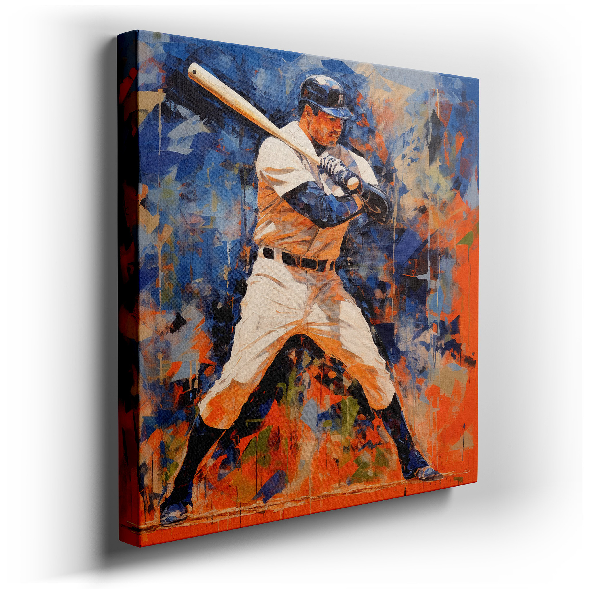 Dynamic Baseball Swing Wall Art: A Vivid Tribute to America's Beloved Sport - Large Canvas Wall Art for Office Decor
