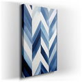 Dynamic Blue Chevron Patterns - Contemporary Canvas Art