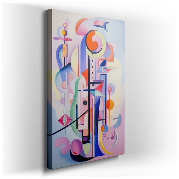 Dynamic Geometric Abstract Art - Bold Colors Canvas Wall Art