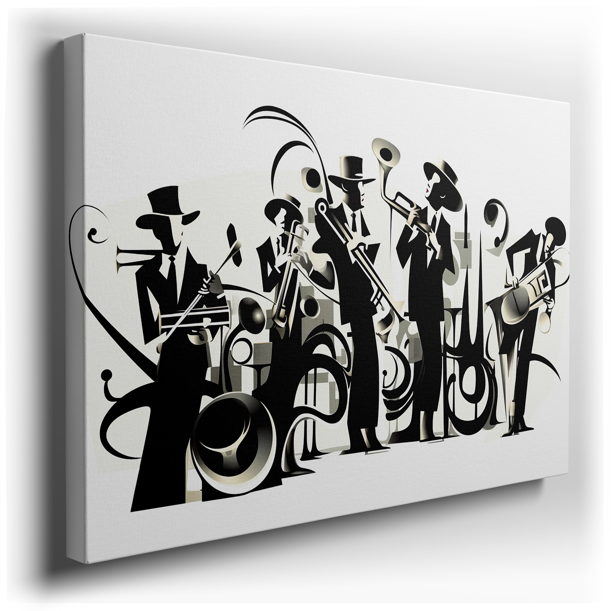 Dynamic Jazz Band Canvas Art: Live Music Essence in Vibrant Colors and Abstract Design, Perfect for Large Wall Spaces
