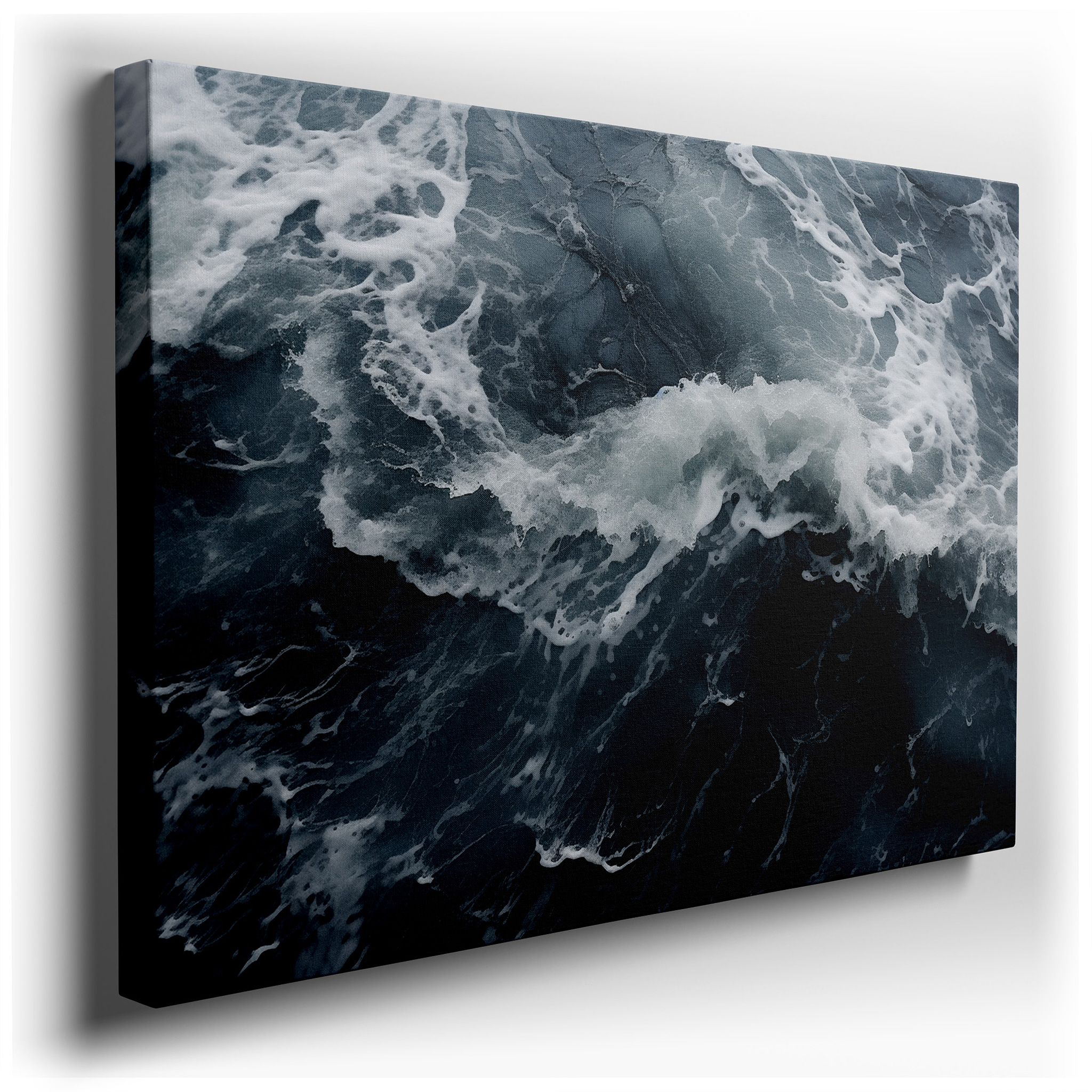Dynamic Ocean Majesty: Tranquil Yet Powerful Waves Colliding - Large Canvas Wall Art for Office Decor wrapped canvas -