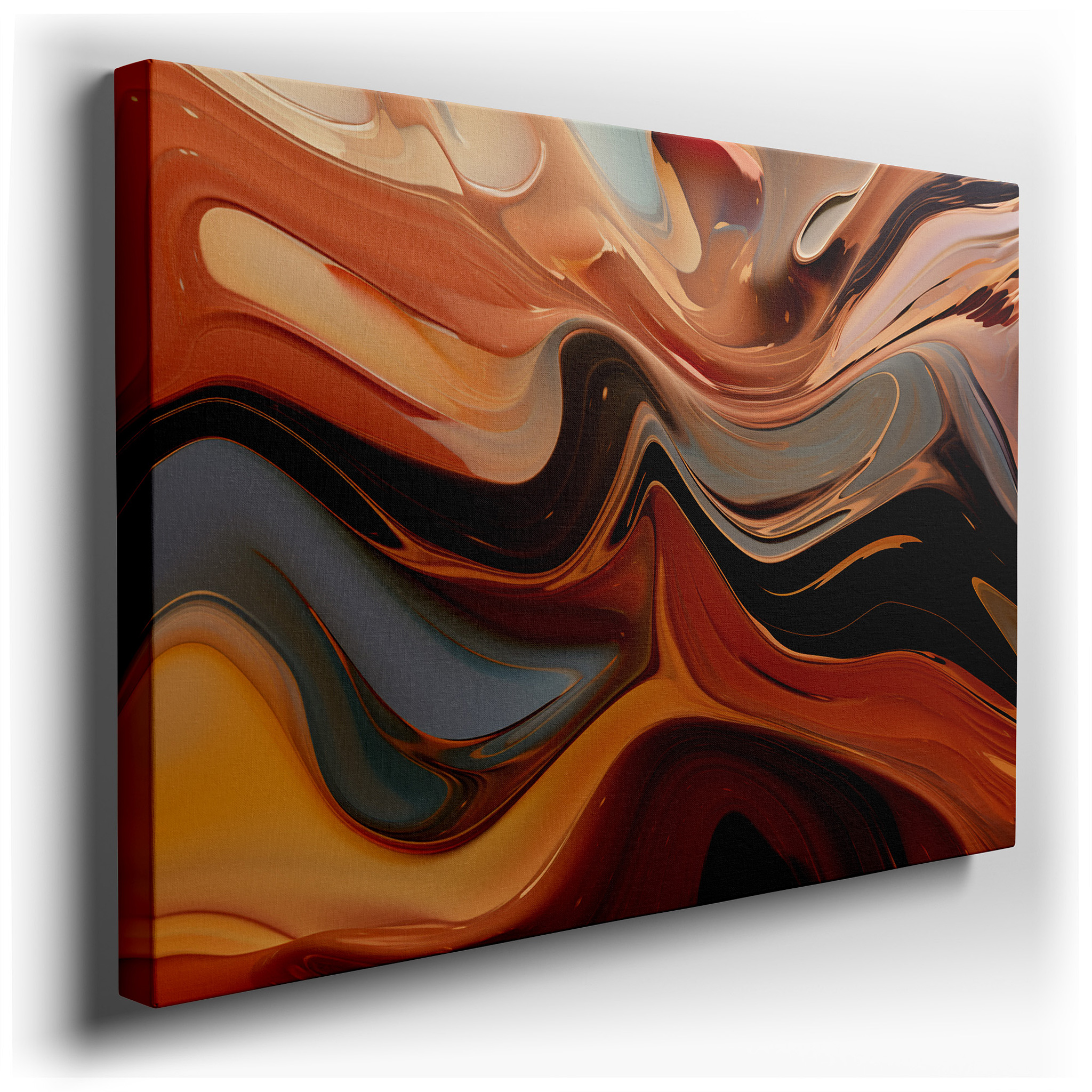 Dynamic Waves and Earthy Tones Embody Movement in This Abstract Masterpiece: Large Wall Art, Canvas Wall Art, Wall