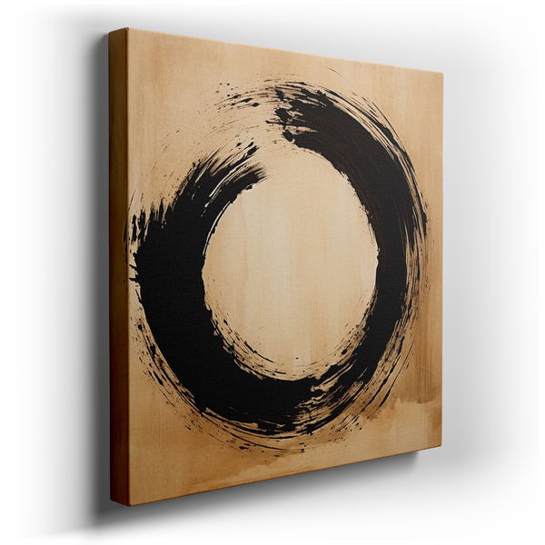 Zen Circle of Enlightenment Canvas Wall Art for Calm Spaces