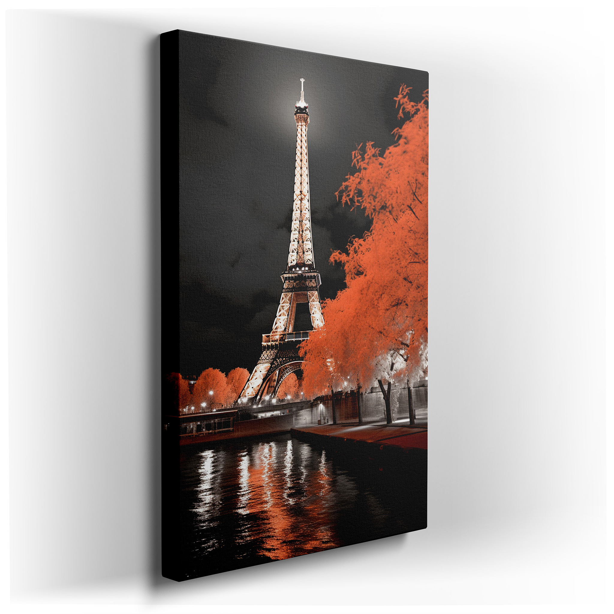 Eiffel Tower Vibrance Amid Classic Parisian Tones, Symbol of Hope and Nostalgia, Large Canvas Wall Art for Home and