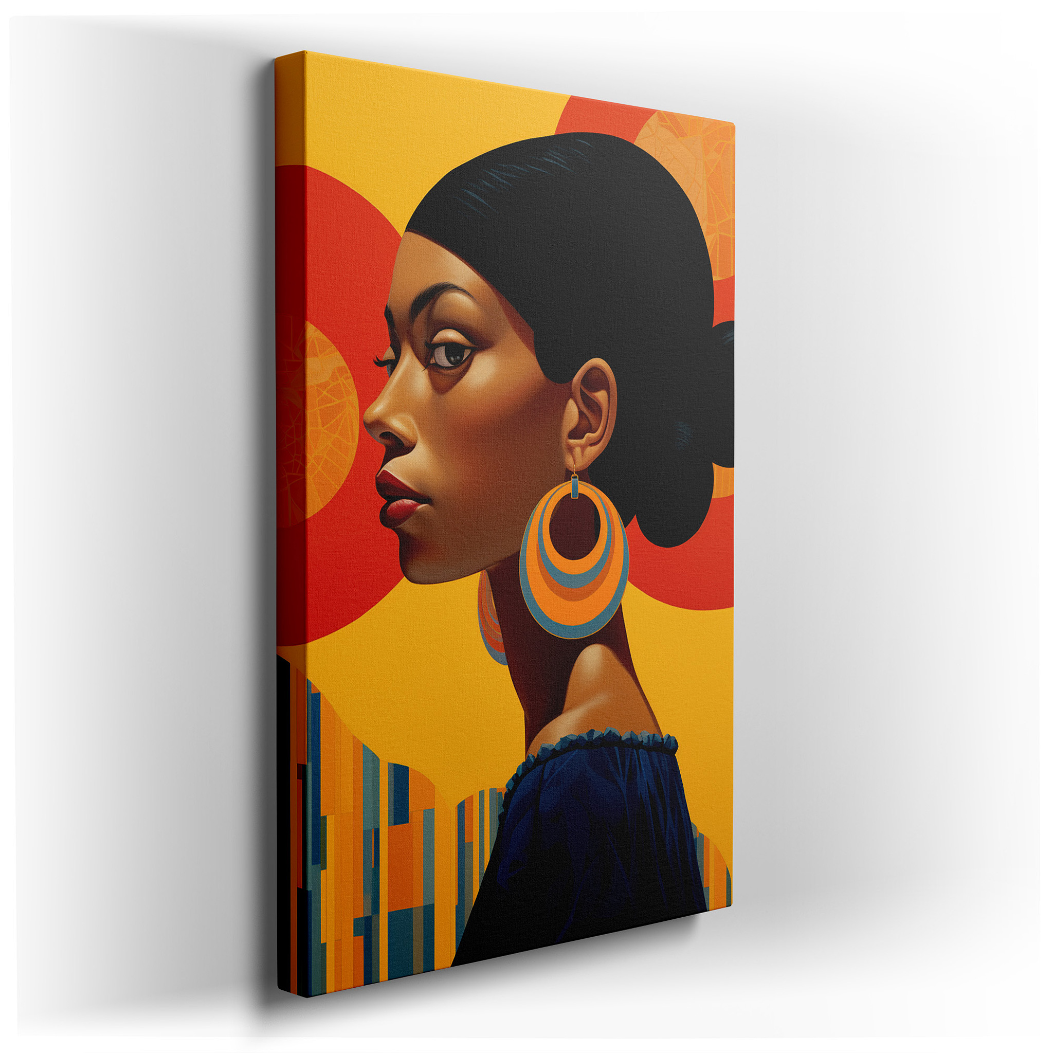 Elegant and Modern Portrait of a Confident Woman: Large Wall Art, Canvas Wall Art, Wall Decor for Office wrapped canvas